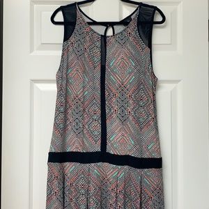 Mossimo Sleeveless Multi Color Pleated Dress